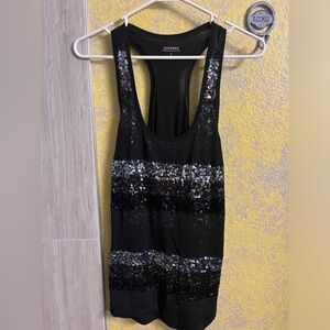 Express Women’s Scoop Neck Tank Sequin Top
